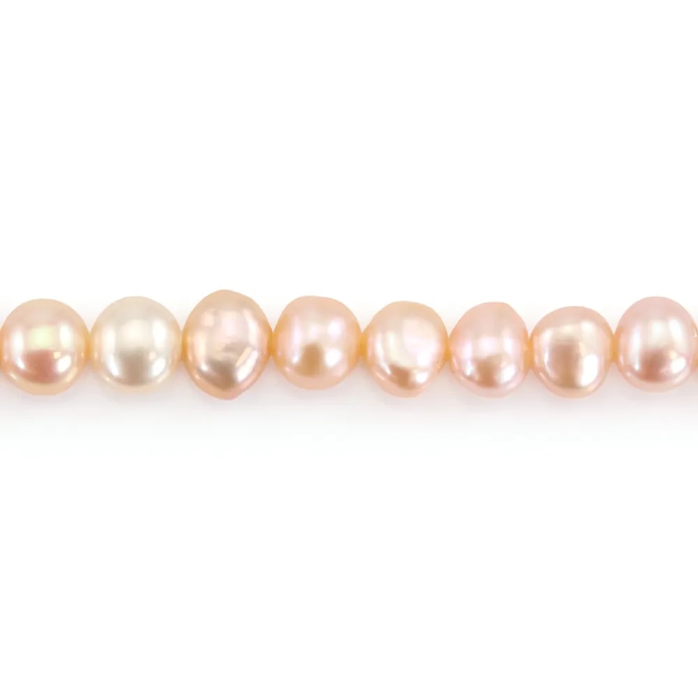 Perles de culture d'eau douce, saumon, baroque, 6-7mm x 2pcs