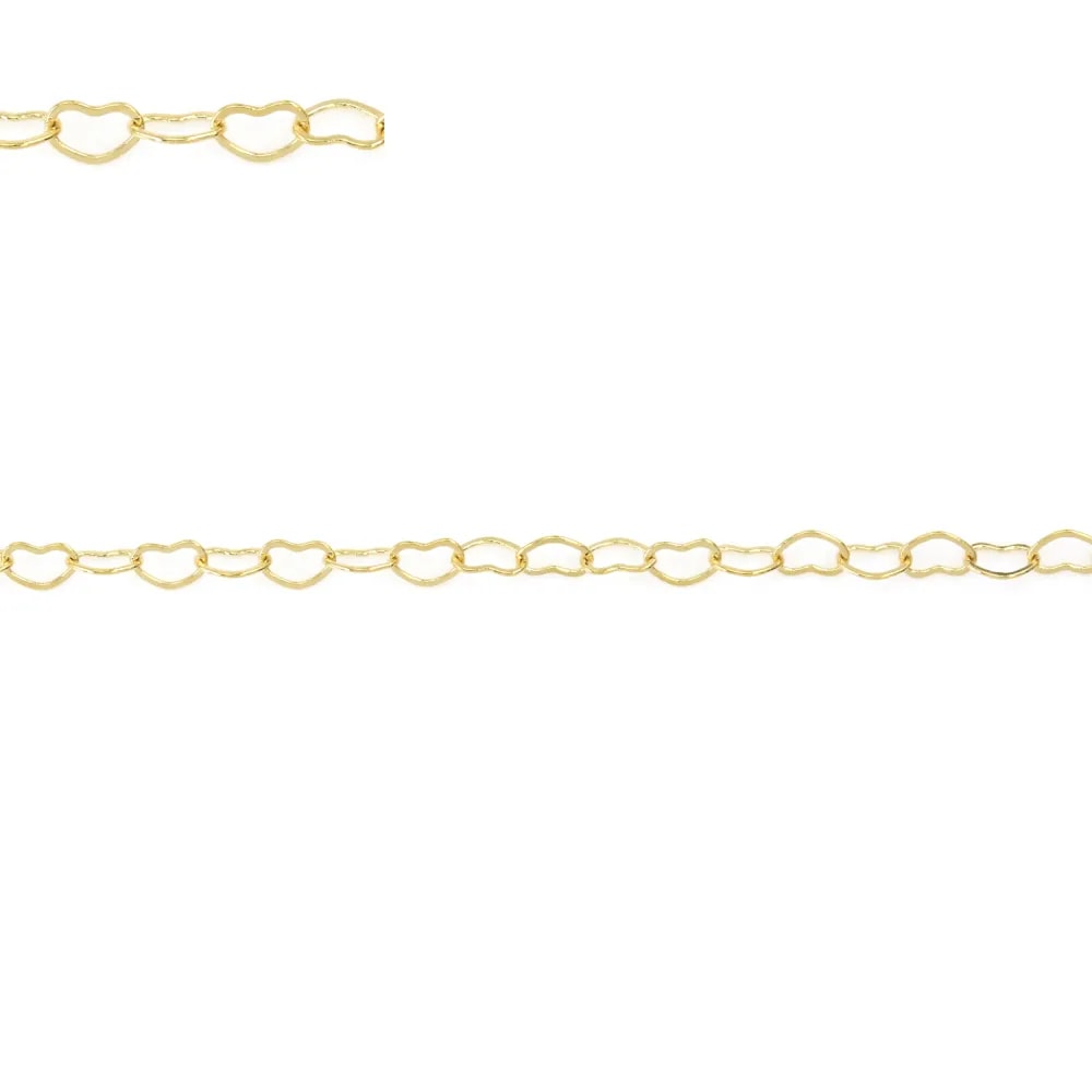 Chaîne maille coeur 2.9x4.5mm - Doré x 1m