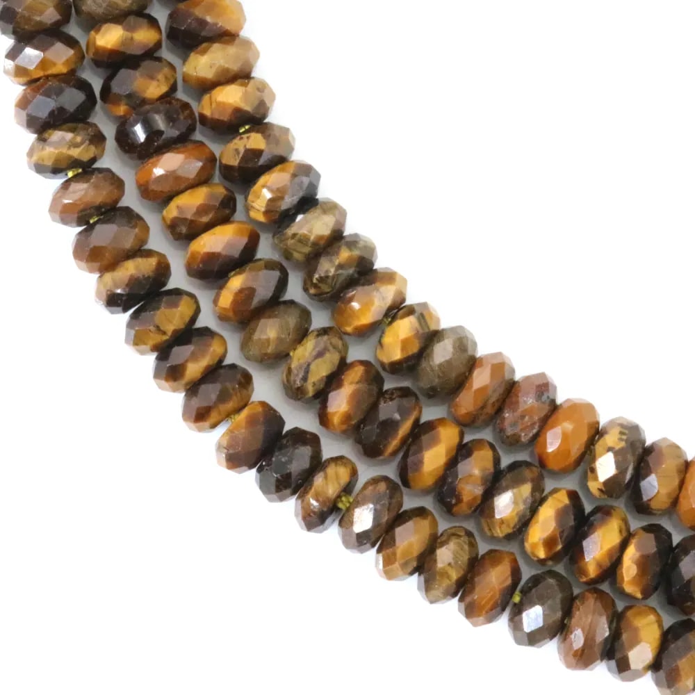 Oeil de Tigre rondelle facetté 2x4mm x 38cm