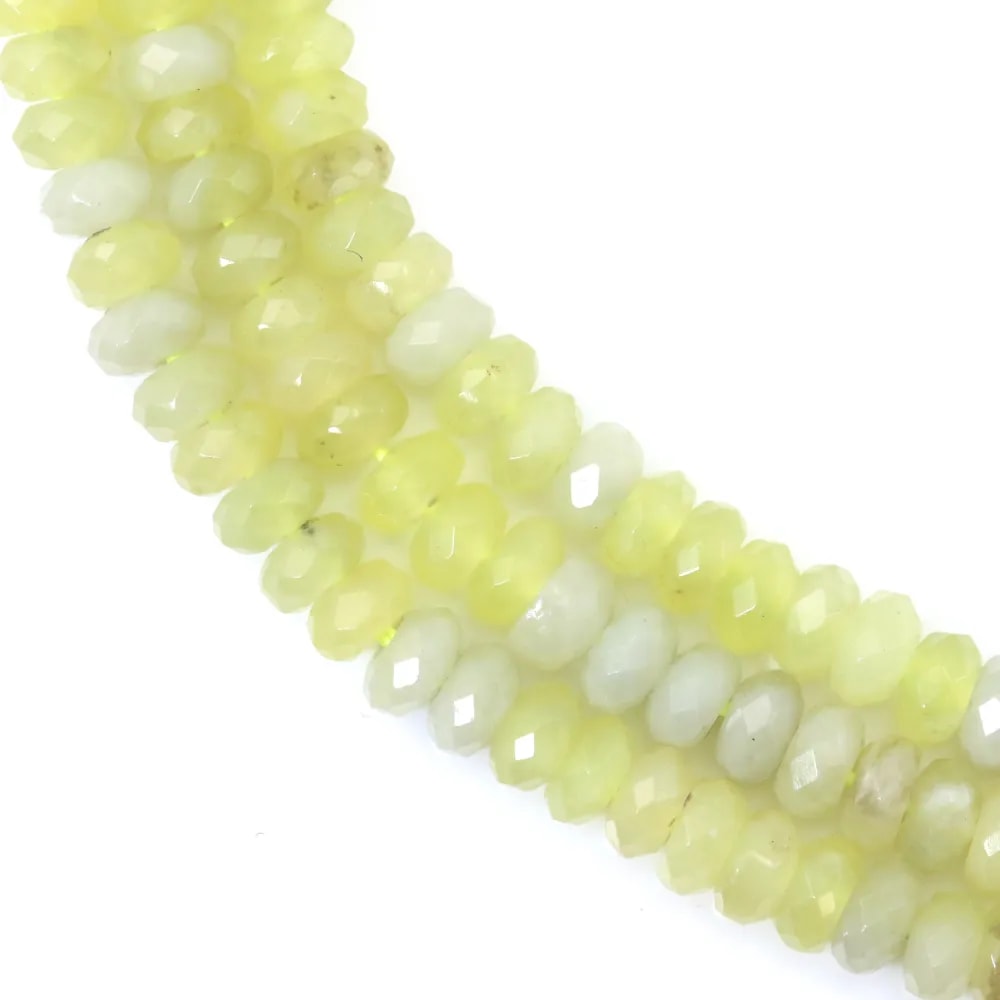 Jade-Zitronen facettierte Rondelle 2x4mm x 37cm