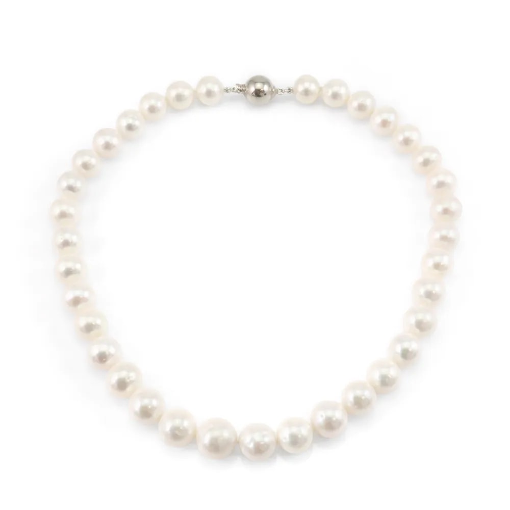 Collier Perle de Culture dégradé 11-13mm - Argent 925 rhodié x 1pc