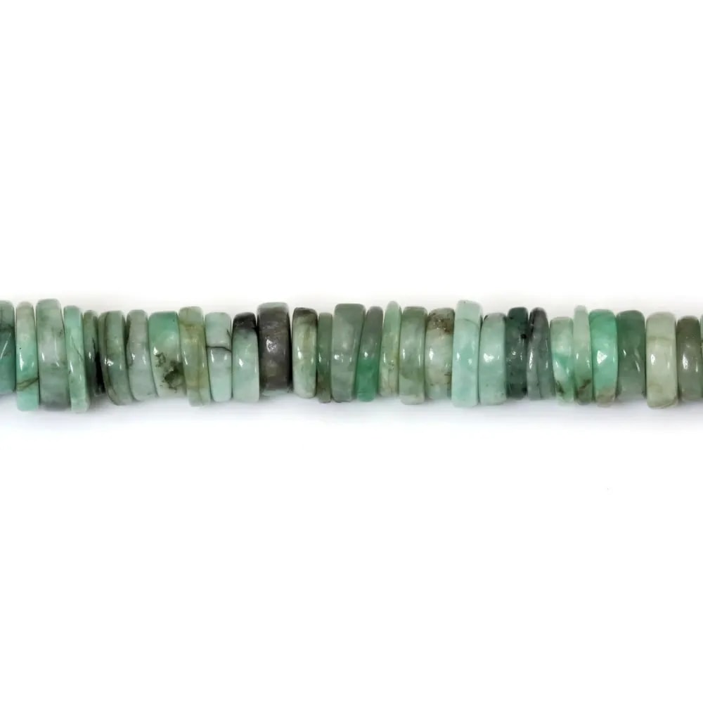 Rondelle Bead Emerald 7mm| Specialist in Semi-Precious Stones