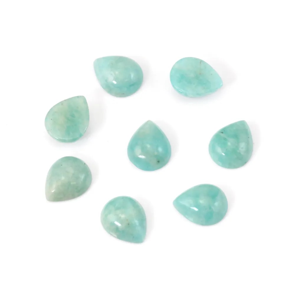 Cabochon Amazonite del Perù goccia 8x10mm x 1pz