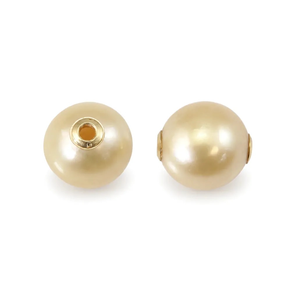 Colgante Perla cultivada Mares del Sur/Australia redonda 9-10mm - Gold Filled x 1pc