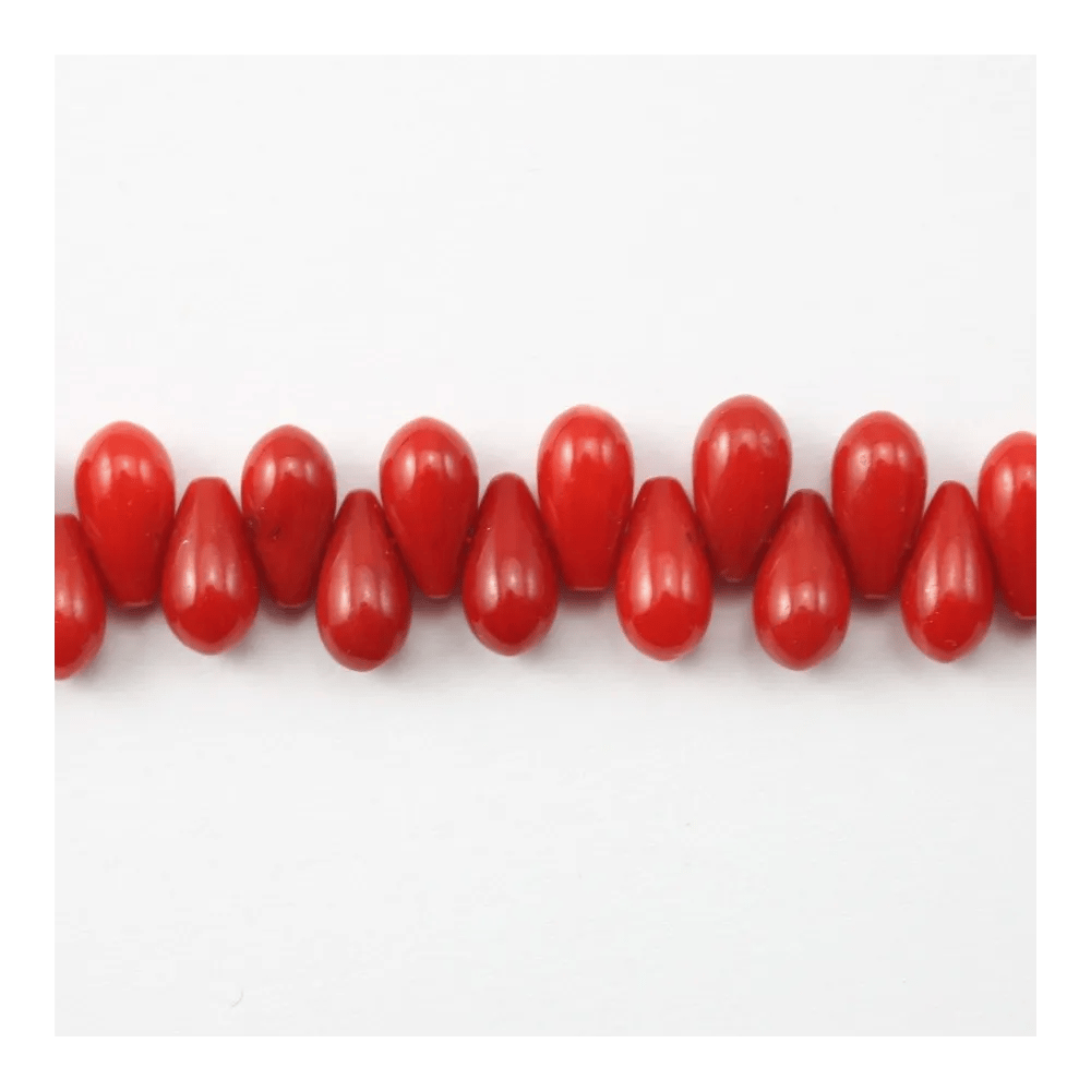 Bamboo de mer teinte rouge goutte 4x8mm 