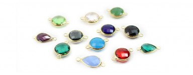 Breloques en verre coloré sertis - DIY de bijoux fantaisie