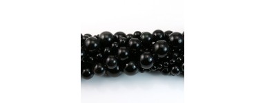 Ossidiana - Perla di pietra naturale - Creazione di gioielli
