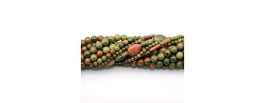 Diaspro unakite - Perla di pietra naturale - Creazione di gioielli
