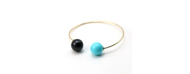 Pulseira dourada - contas semi-perfuradas para criação de bijuterias