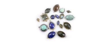 Stones set in metal for jewelry creation