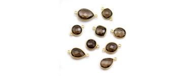 Smoky quartz set in 925 sterling silver for jewelry creation.