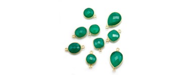 Natural Green Agate Stone set on 925 Silver