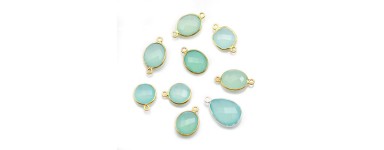 Calcedonia engastada en plata 925 para la creación de joyas