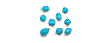 Reconstituted turquoise set in 925 sterling silver - jewelry creation