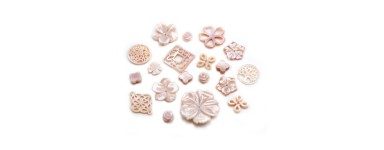Pink Mother-of-Pearl - Components in natural Mother-of-Pearl | Creation of pearly jewelry