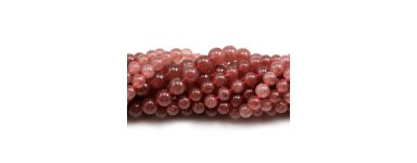 Cuarzo fresa - Cuenta de piedra natural - Joyería