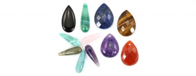 Drop-shaped pendant in Natural Stones - Well-being jewelry creation