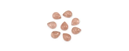 Cabochon Strawberry Rose and Green Quartz | Natural Stone