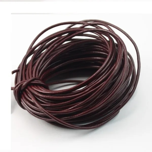 Fil en cuir bordeau  1.0mm x 1m 
