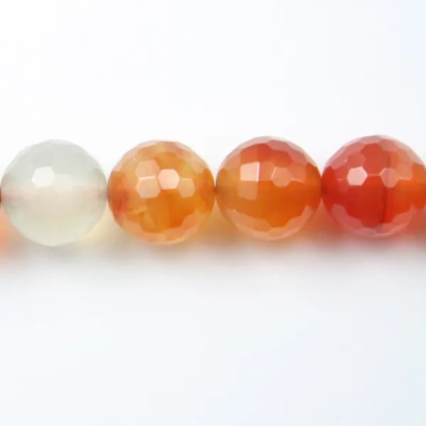 Cornaline Ronde Facette 16mm x 40cm