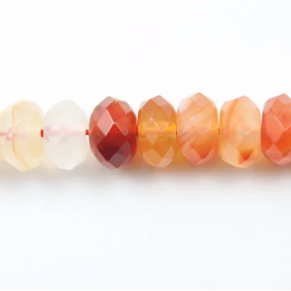 Cornelian Faceted Rondelle 5x8mm x 40cm