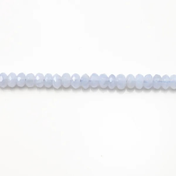 Calcédoine Rondelle Facette 4x6mm x 40cm