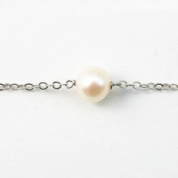 Bracelet chaîne argent 925 perle d'eau douce 