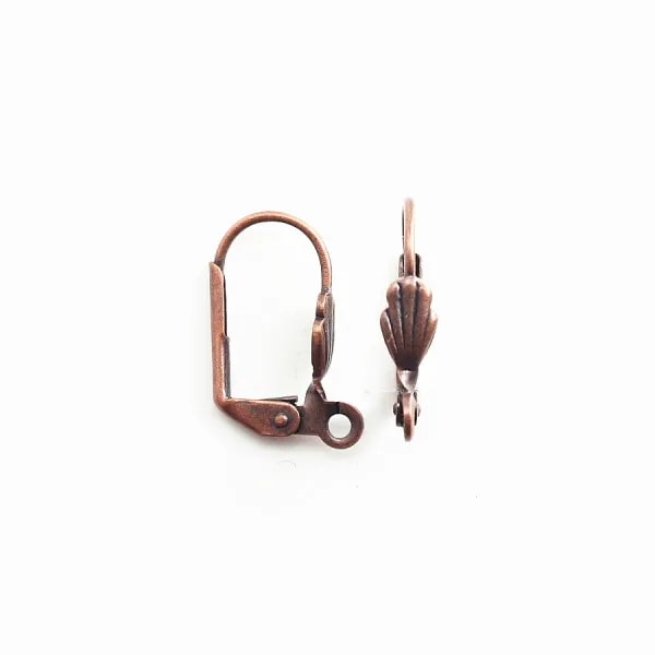 Dormeuse with shell Old copper tone  x 16mm x 4pcs