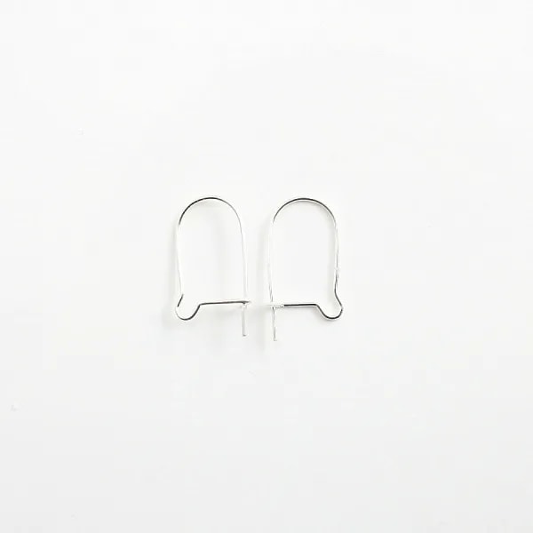 Dormeuse en fil argenté 18mm x 8.5mm  x 8pcs