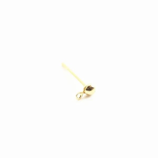 Half ball earstuds gold tone x 3mm x 10pcs