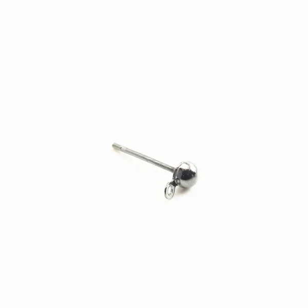 Clous d´oreilles demi-boule noir 3mm x 10pcs