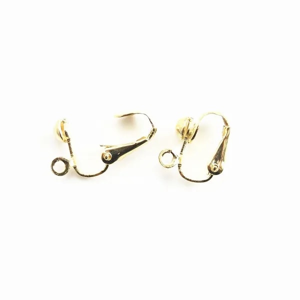Clip boule avec anneau dorée 13mm x 4pcs