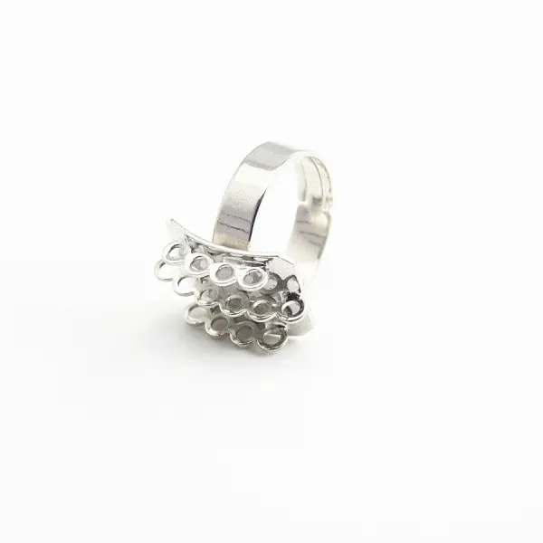 Ring with 14 loops Gold tone x 1pc