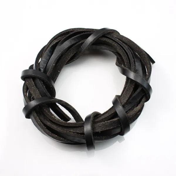Lacet cuir noir 5.0mm x 50cm