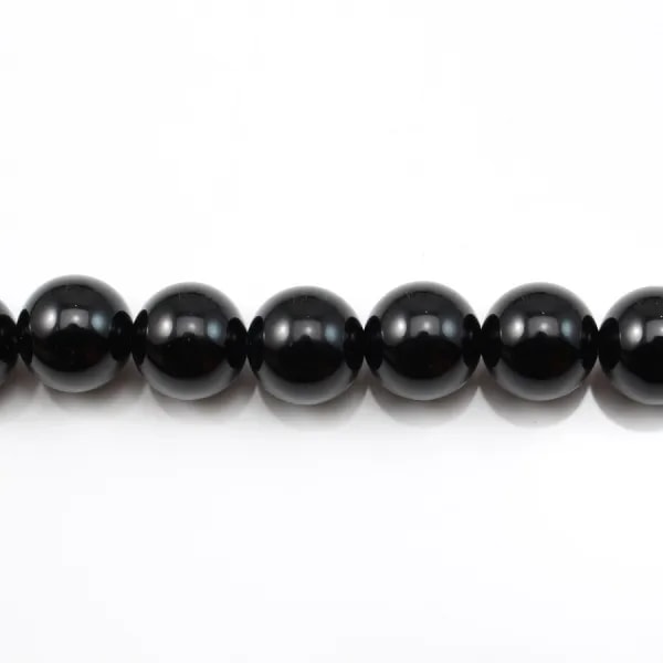 Onyx noir, ronde, 12mm x 40cm
