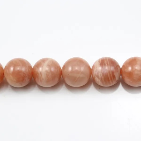 Orange Mondstein rund 14mm x 40cm