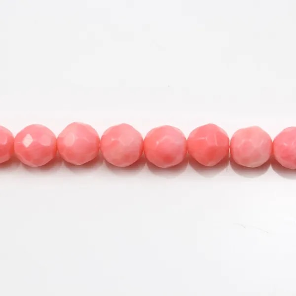 Bambou mer teinte orange Rond Facette 8mm x 40cm 