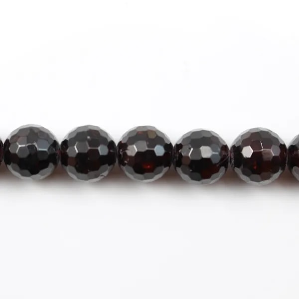 Grenat Rond Facette 12mm x 40cm