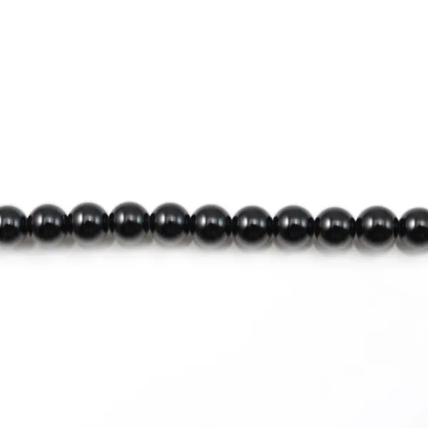 Agate Noire Ronde 4mm