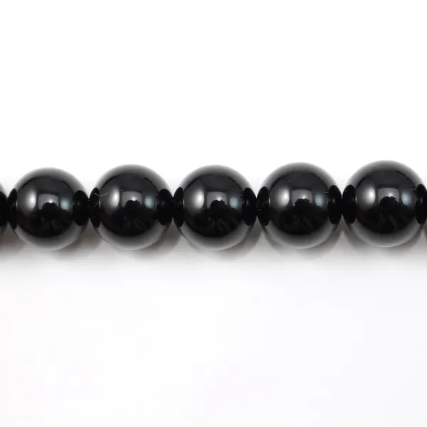 Onyx noir, ronde, 10mm x 40cm