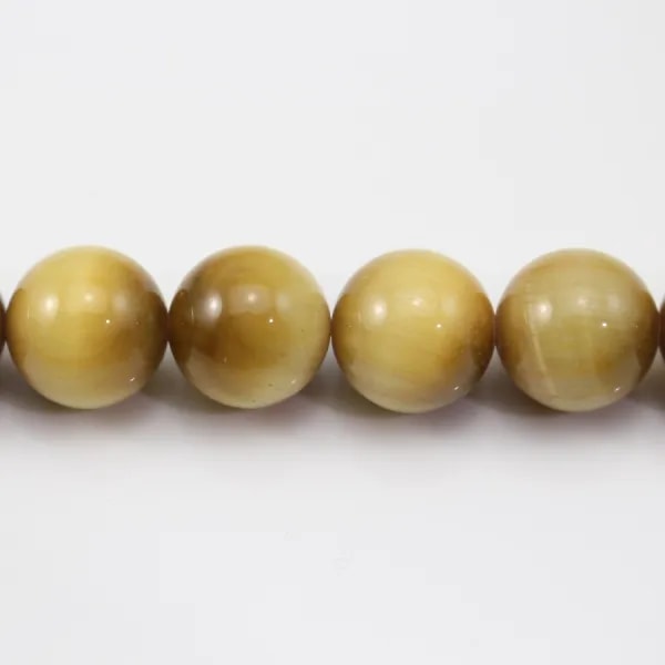 Oeil de Tigre Jaune Or  Ronde 12mm x 40cm
