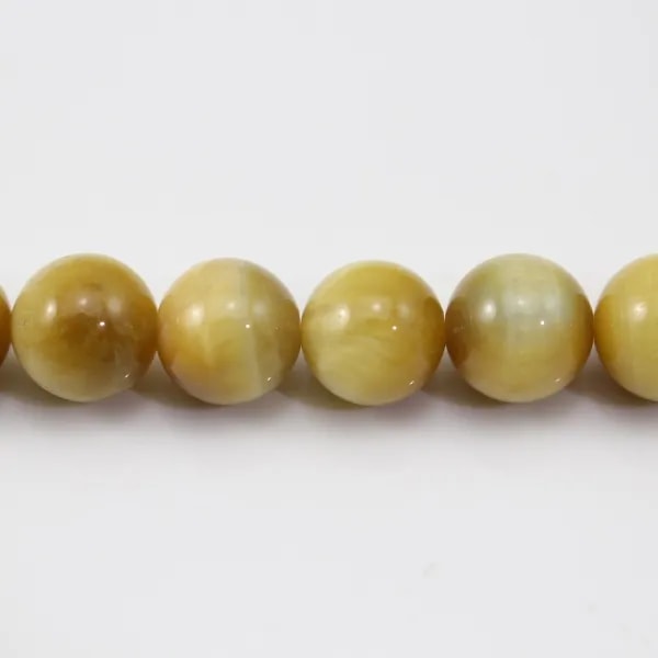 Oeil de Tigre Jaune Or  Ronde 10mm x 40cm