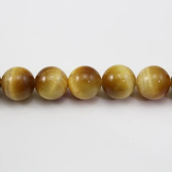 Oeil de Tigre Jaune Or  Ronde 8mm x 40cm