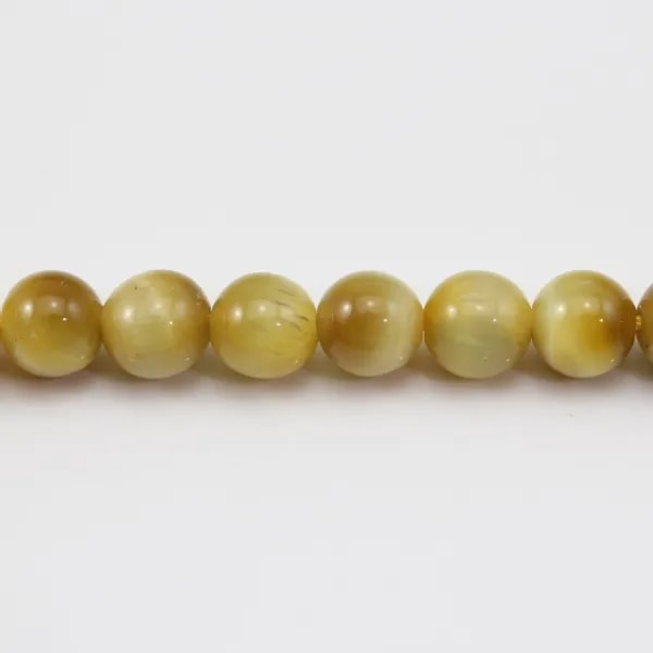 Oeil de Tigre Jaune Or  Ronde 6mm x 40cm