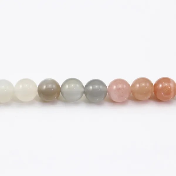 Pierre Lune Multicolore Ronde 8mm x 40cm