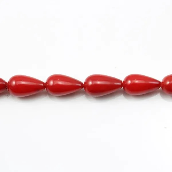 Bambou mer teinte rouge Goutte 5x9mm x 40cm