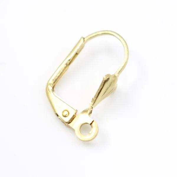 Dormeuses avec fleur de lys en laiton brut 12x16mm x 10pcs