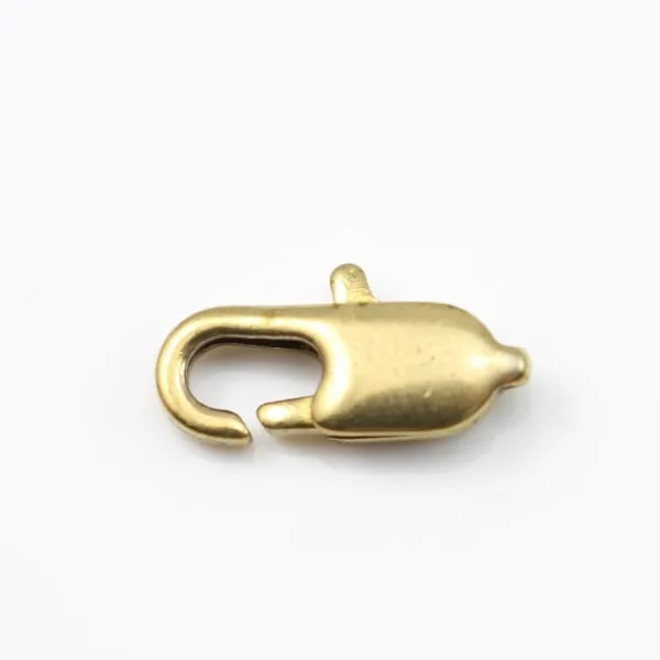 Fermoir mousqueton en laiton brut 5x12mm x 1pc