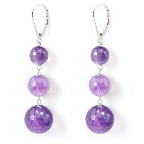 Earring silver 925 amethyste  x 2pcs 