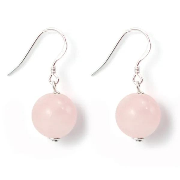 BO Pendant 1 Boule Quartz Rose